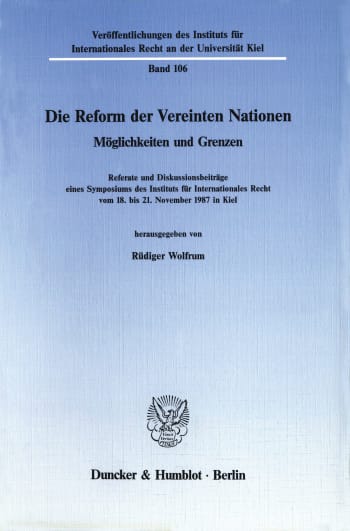 Cover: Die Reform der Vereinten Nationen