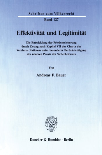 Cover: Effektivität und Legitimität