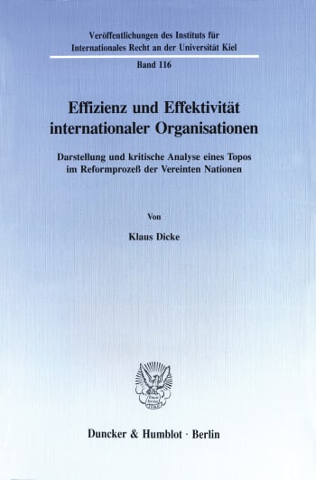 Cover: Effizienz und Effektivität internationaler Organisationen