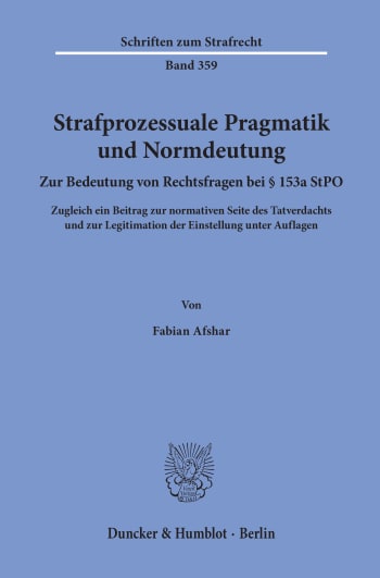 Cover: Strafprozessuale Pragmatik und Normdeutung