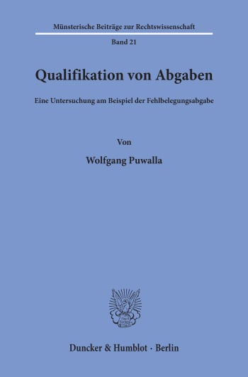 Cover: Qualifikation von Abgaben