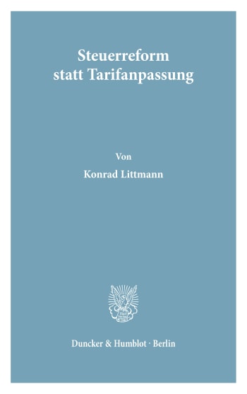 Cover: Steuerreform statt Tarifanpassung