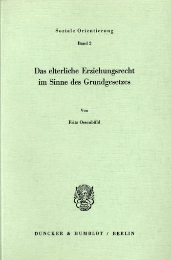 Cover: Das elterliche Erziehungsrecht im Sinne des Grundgesetzes