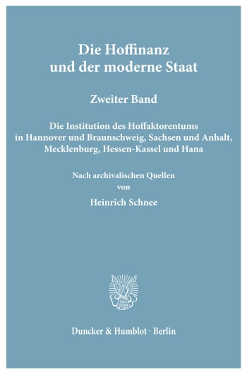 Cover: Die Hoffinanz und der moderne Staat