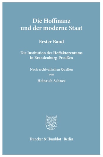 Cover: Die Hoffinanz und der moderne Staat