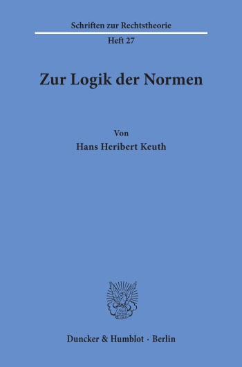 Cover: Zur Logik der Normen