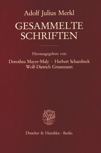 Gesammelte Schriften | Duncker & Humblot