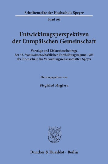 Cover: Entwicklungsperspektiven der Europäischen Gemeinschaft