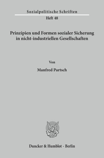 Cover: Prinzipien und Formen sozialer Sicherung in nicht-industriellen Gesellschaften