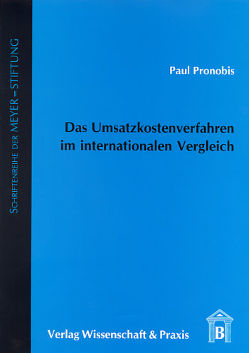 Cover: Das Umsatzkostenverfahren im internationalen Vergleich