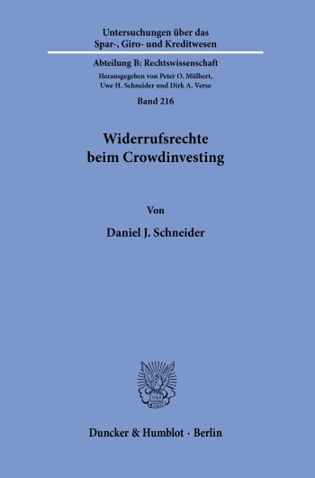 Cover: Widerrufsrechte beim Crowdinvesting