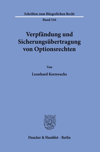 Cover: Verpfändung und Sicherungsübertragung von Optionsrechten