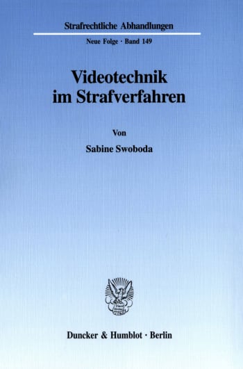 Cover: Videotechnik im Strafverfahren