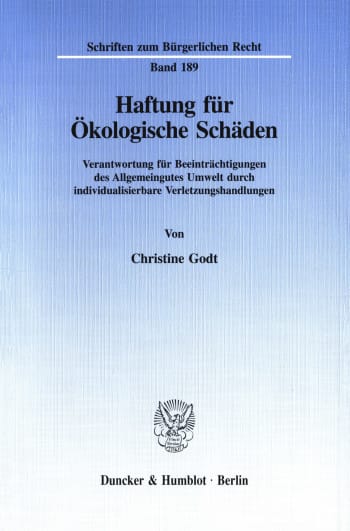 Cover: Haftung für Ökologische Schäden