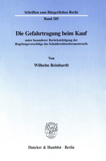 Cover: Die Gefahrtragung beim Kauf