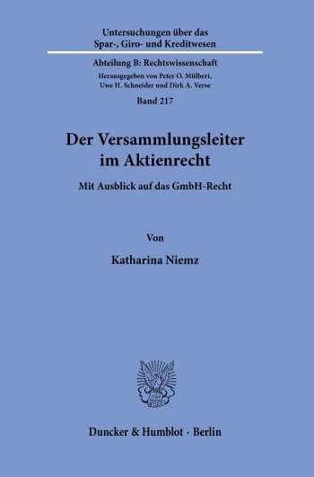 Cover: Der Versammlungsleiter im Aktienrecht