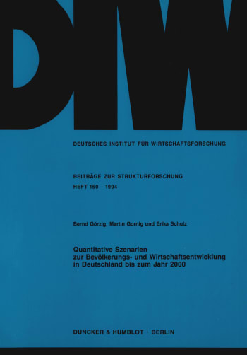 Cover: Quantitative Szenarien zur Bevölkerungs- und Wirtschaftsentwicklung in Deutschland bis zum Jahr 2000