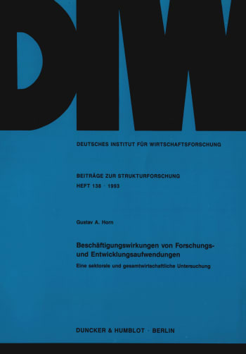 Cover: Beschäftigungswirkungen von Forschungs- und Entwicklungsaufwendungen