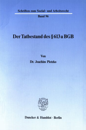 Cover: Der Tatbestand des § 613 a BGB