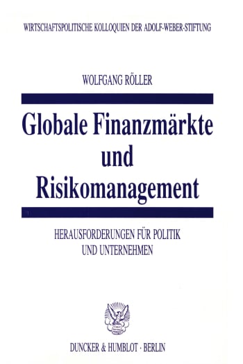 Cover: Globale Finanzmärkte und Risikomanagement