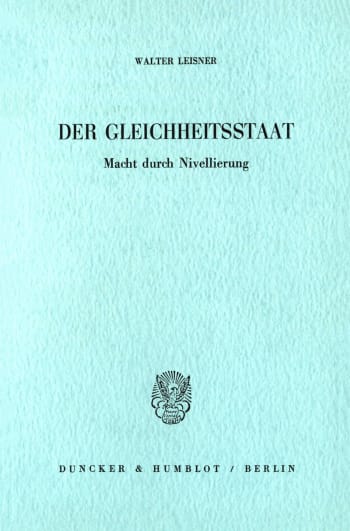 Cover: Der Gleichheitsstaat