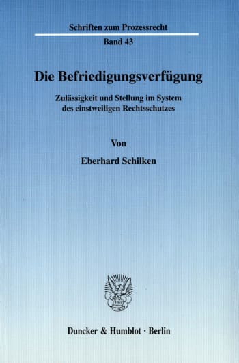 Cover: Die Befriedigungsverfügung