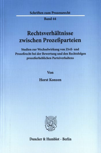 Cover: Rechtsverhältnisse zwischen Prozeßparteien