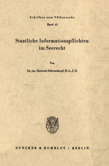 Cover: Staatliche Informationspflichten im Seerecht