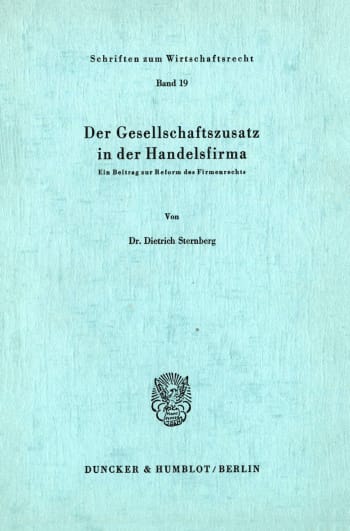 Cover: Der Gesellschaftszusatz in der Handelsfirma