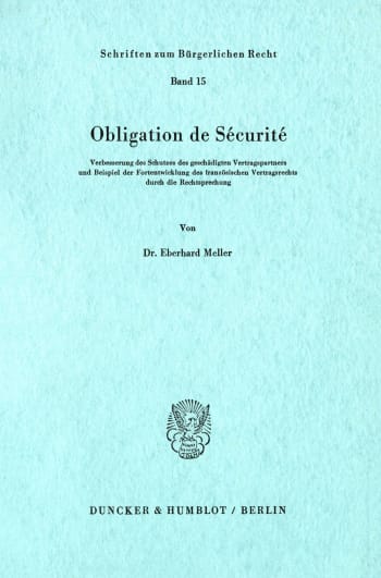 Cover: Obligation de Sécurité