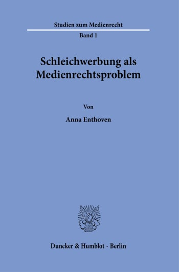 Cover: Schleichwerbung als Medienrechtsproblem