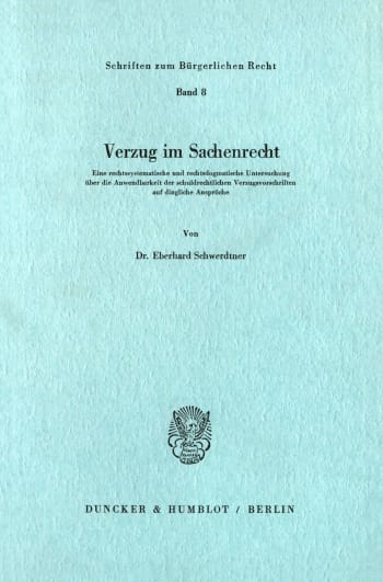 Cover: Verzug im Sachenrecht