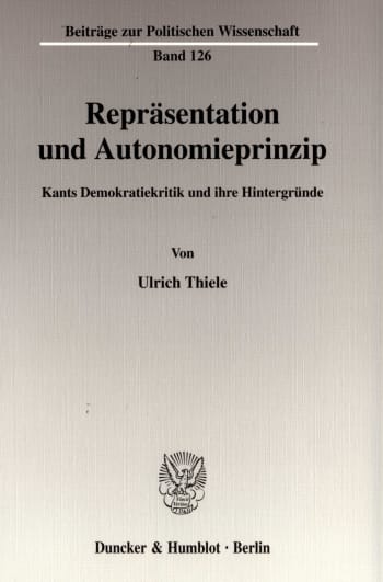 Cover: Repräsentation und Autonomieprinzip