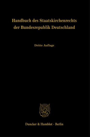 Cover: Handbuch des Staatskirchenrechts der Bundesrepublik Deutschland