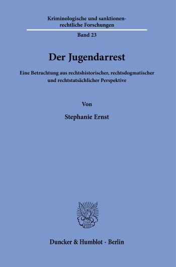 Cover: Der Jugendarrest