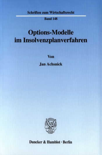 Cover: Options-Modelle im Insolvenzplanverfahren