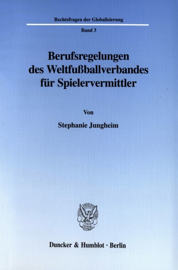 Cover: Berufsregelungen des Weltfußballverbandes für Spielervermittler