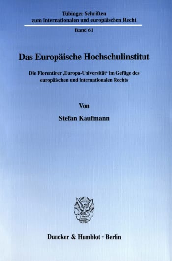 Cover: Das Europäische Hochschulinstitut