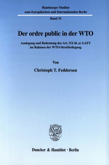 Cover: Der ordre public in der WTO