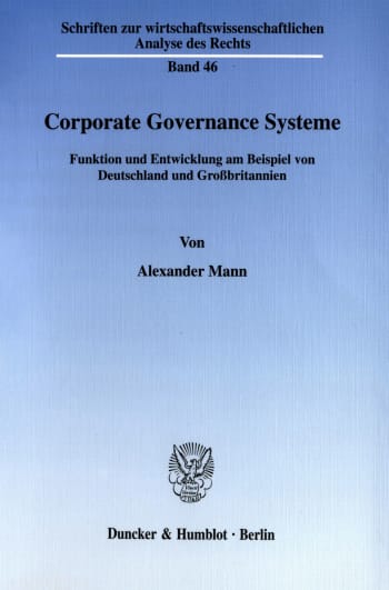 Cover: Corporate Governance Systeme