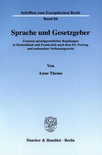 Cover: Sprache und Gesetzgeber