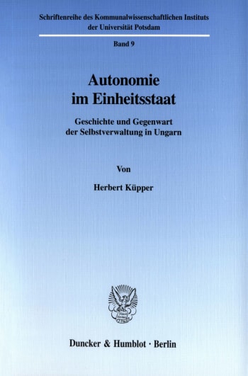 Cover: Autonomie im Einheitsstaat