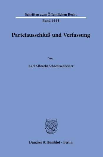 Cover: Parteiausschluß und Verfassung