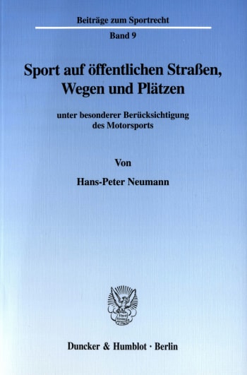 Cover: Sport auf öffentlichen Straßen, Wegen und Plätzen