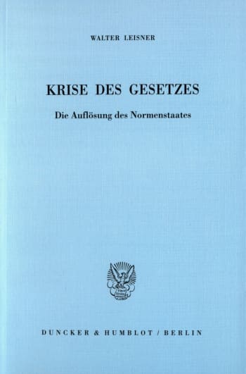 Cover: Krise des Gesetzes