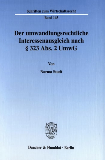 Cover: Der umwandlungsrechtliche Interessenausgleich nach § 323 Abs. 2 UmwG