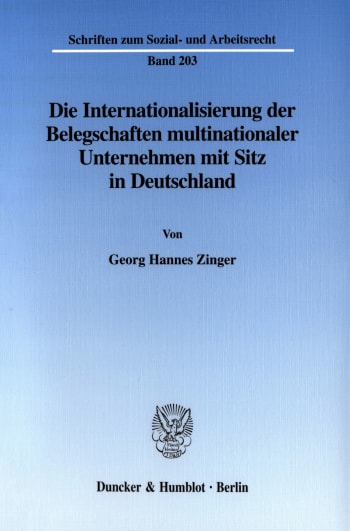 Cover: Die Internationalisierung der Belegschaften multinationaler Unternehmen mit Sitz in Deutschland