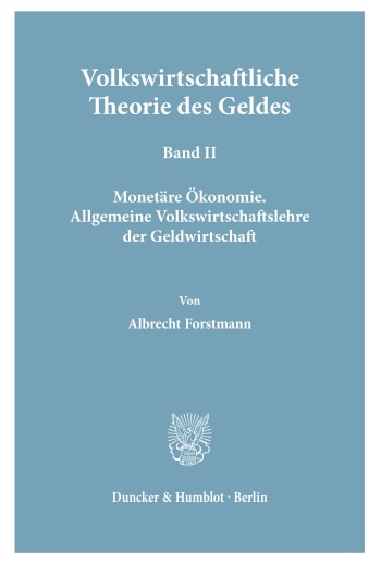 Cover: Volkswirtschaftliche Theorie des Geldes