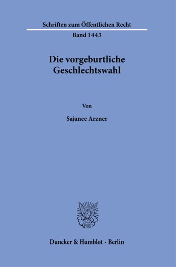 Cover: Die vorgeburtliche Geschlechtswahl