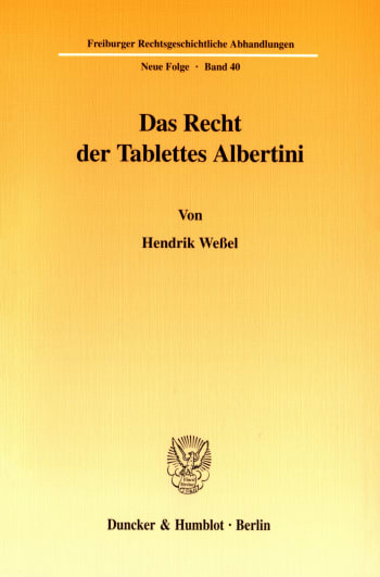 Cover: Das Recht der Tablettes Albertini